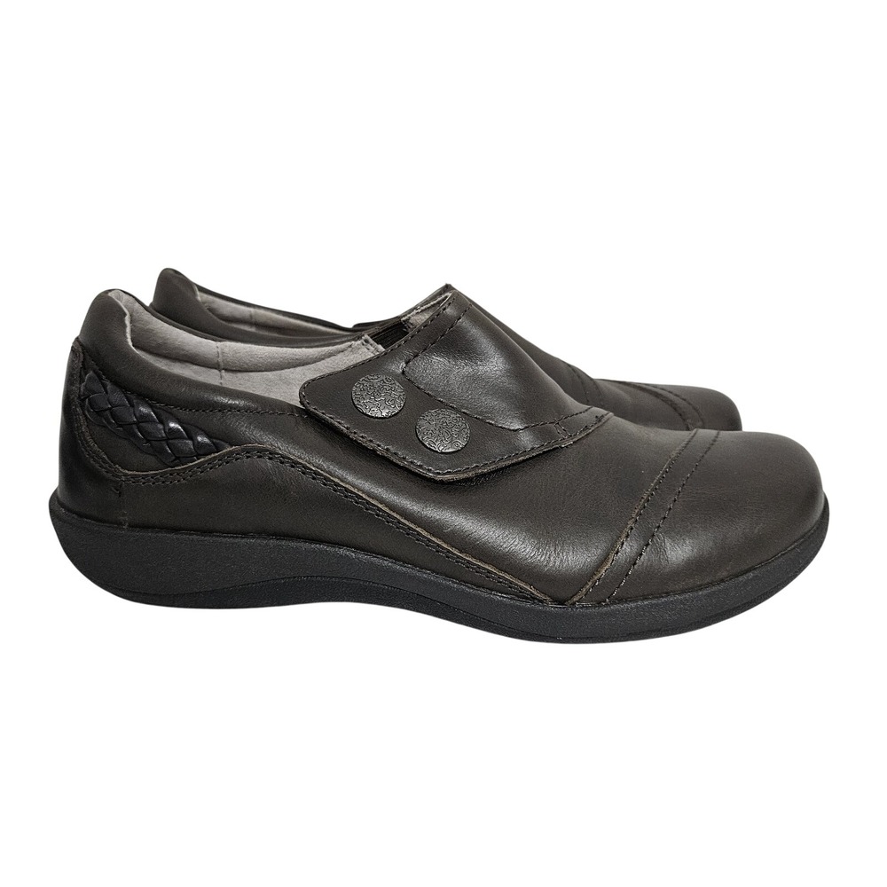 Aetrex Karina‎ Leather Loafer Shoes Women's 7.5-8 Brown Work Casual Comfort EUC